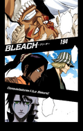 Yammy, Urahara, Yoruichi, and Ulquiorra on the cover of chapter 194.