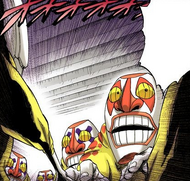 Dondochakka notices Nelliel's powerful Reiatsu.