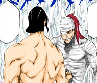 Renji withstands one of Tenjirō's punches.