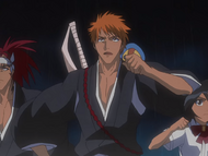 Renji, Ichigo, and Rukia realize the weakness of Hō and Ban.