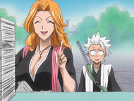 Rangiku and Hitsugaya visit Shinigami's Health Land.