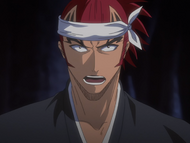 Renji suggests that Ichigo conserve his energy for the other Bount.