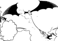 Osushi carries Balgo through the air after partially transforming.