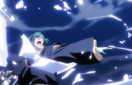Yushima destroys Rukia's attack barehanded.