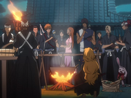 Izuru and his friends hold a feast.