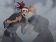 Renji admonishes Ichigo for his reckless plan.