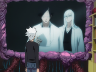 Akon and Ukitake inform Hitsugaya that Yui is a clone.
