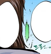 Aizen reveals that he placed the Millón Escudo at the base of his neck to protect his most vulnerable area.