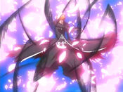 Ichigo dispersa las cuchillas de Senbonzakura.