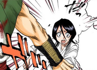 Ganju prevents Rukia from running after Hanatarō.