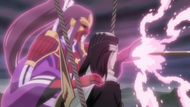 Senbonzakura releases himself in order to save Byakuya.