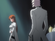 Ulquiorra advises Orihime to eat.