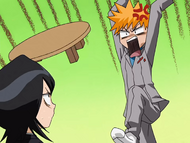 Ichigo refuses to believe Rukia's explanation.