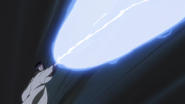 Reigai-Unohana attacks her original counterpart with Hadō #88. Hiryū Gekizoku Shinten Raihō.