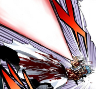 Grimmjow fires a Cero.