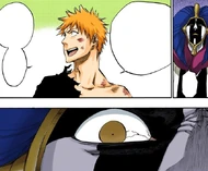 Ichigo infuriates Mayuri by comparing him to Urahara.