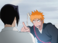 Ichigo criticizes Uryū for acting cocky about saving them.