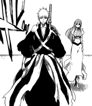 Ichigo i Inoue kroczący w stronę Yhwacha