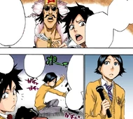 Tatsuki explains how the tasers that Mizuiro collected will be useless against Aizen since Don Kanonji's own attacks were.