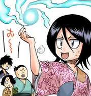 Rukia demonstrates her natural talent for Reiryoku channeling.