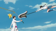 Lisa attacks Aizen.