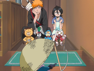 The Mod-Souls show their entrance trap to Rukia and Ichigo.