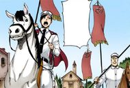 Huburt and Algora in a Lichtreich village, announcing the formation of the Sternritter to the commoners.