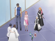 Rangiku and Hitsugaya meet up with Ran'Tao, Uryū, and the others.