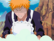 Ichigo is forced to wash the Visored's dishes.