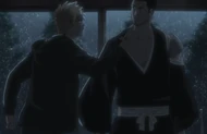 Ichigo angrily confronts Isshin over the information he has been withholding about the situation.