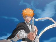 Ichigo declares that he will defeat Byakuya.