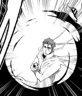 Aizen destroying a gigai of Urahara.