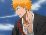 Ichigo declares that he is going to beat Byakuya and go home.