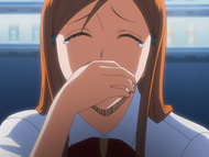 Orihime struggles to stay awake.