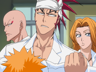 Renji is left holding Ichigo's lifeless body.