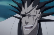 Kenpachi states Byakuya must be joking.