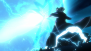 Tessai utilizes Hiryū Gekizoku Shinten Raihō in an effort to stop Aizen.