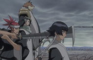 The Gotei 13 captains confront Hitsugaya.