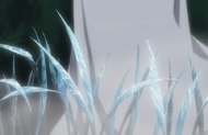 The grass around Sode no Shirayuki freezes.