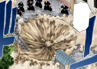 Several Shinigami discover Yasutora Sado's impact crater.