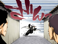 The two Shinigami see Kenpachi Zaraki running toward them.