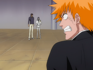 Sado and Uryū tell Ichigo to stay out of this fight.