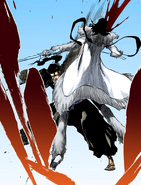 Kyōraku uses Irooni to kill Starrk.