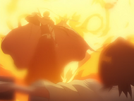 Ichigo stops the Sōkyoku from killing Rukia.