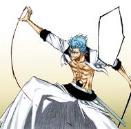 Grimmjow prepares to fire a Gran Rey Cero.