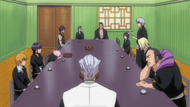 Marechiyo and the other lieutenants hold a meeting.