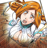 Orihime utilizes Santen Kesshun in order to stop Ichigo from falling from the Soul Palace.