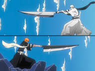 Ichigo and Zangetsu prepare to activate their Bankai.