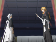 Hitsugaya and Rangiku learn of the change in Rukia Kuchiki's execution date.