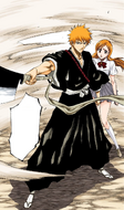 Ichigo arrives to protect Orihime from Yammy.